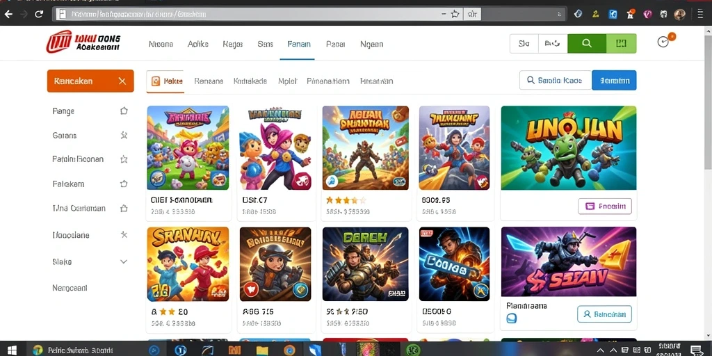 Tampilan awal game dengan karakter dan latar belakang menarik.